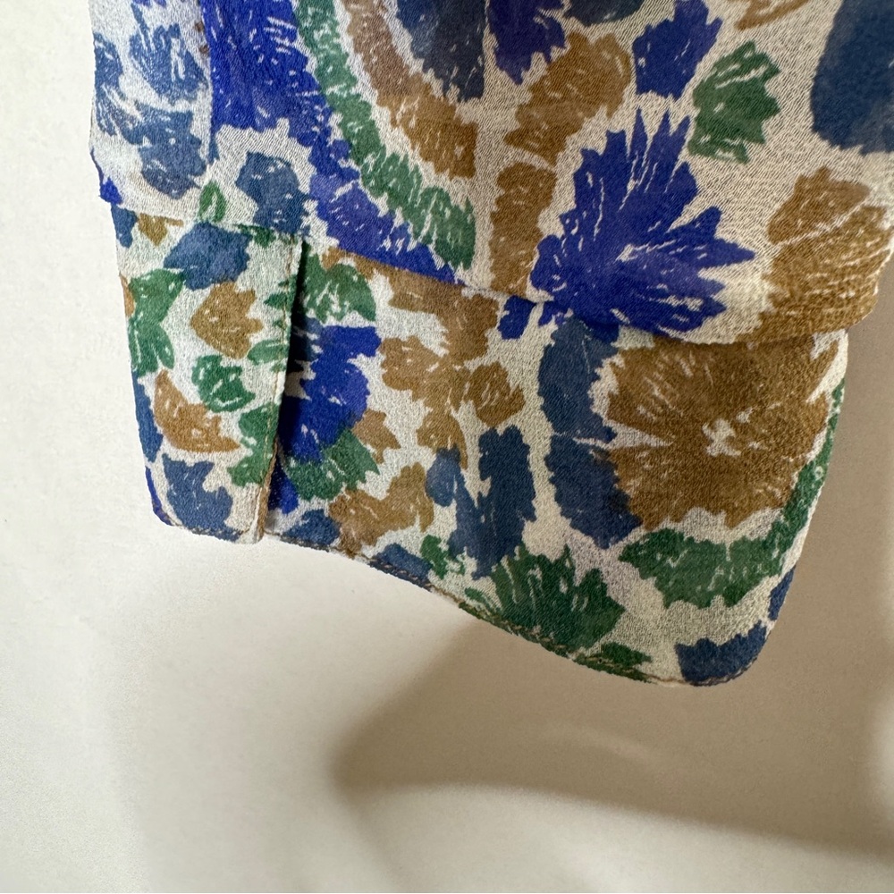 Poupette St Barth Floral Silk Chiffon Dress Ilona Wrap Maxi Blue Womens SZ Small - Picture 6 of 16